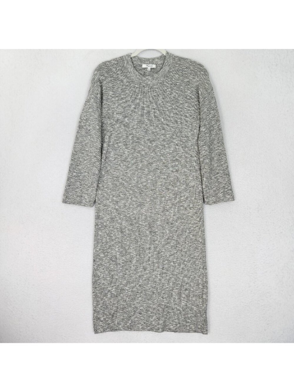 Madewell Dress Womens Small Gray Marled Storm Drop Shoulder Midi Sweater Knit